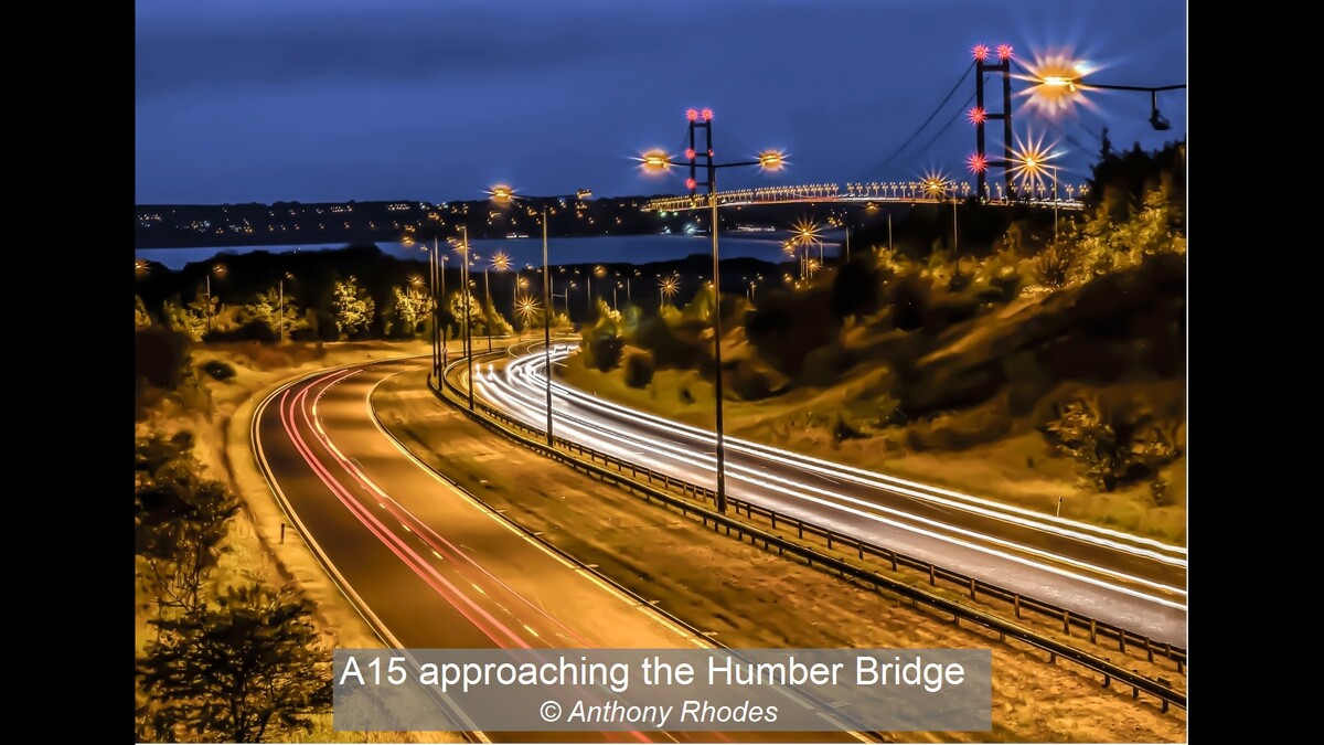 A15 approaching the Humber Bridge